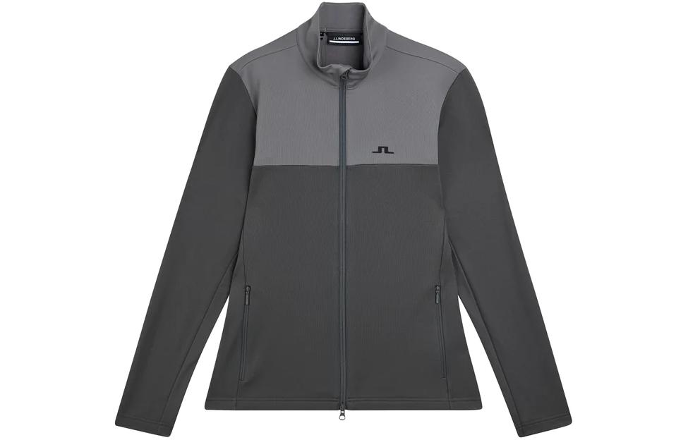 J.Lindeberg Colorblock Zip-Up Stand Collar Jacket - Gray AMJS06690-U221