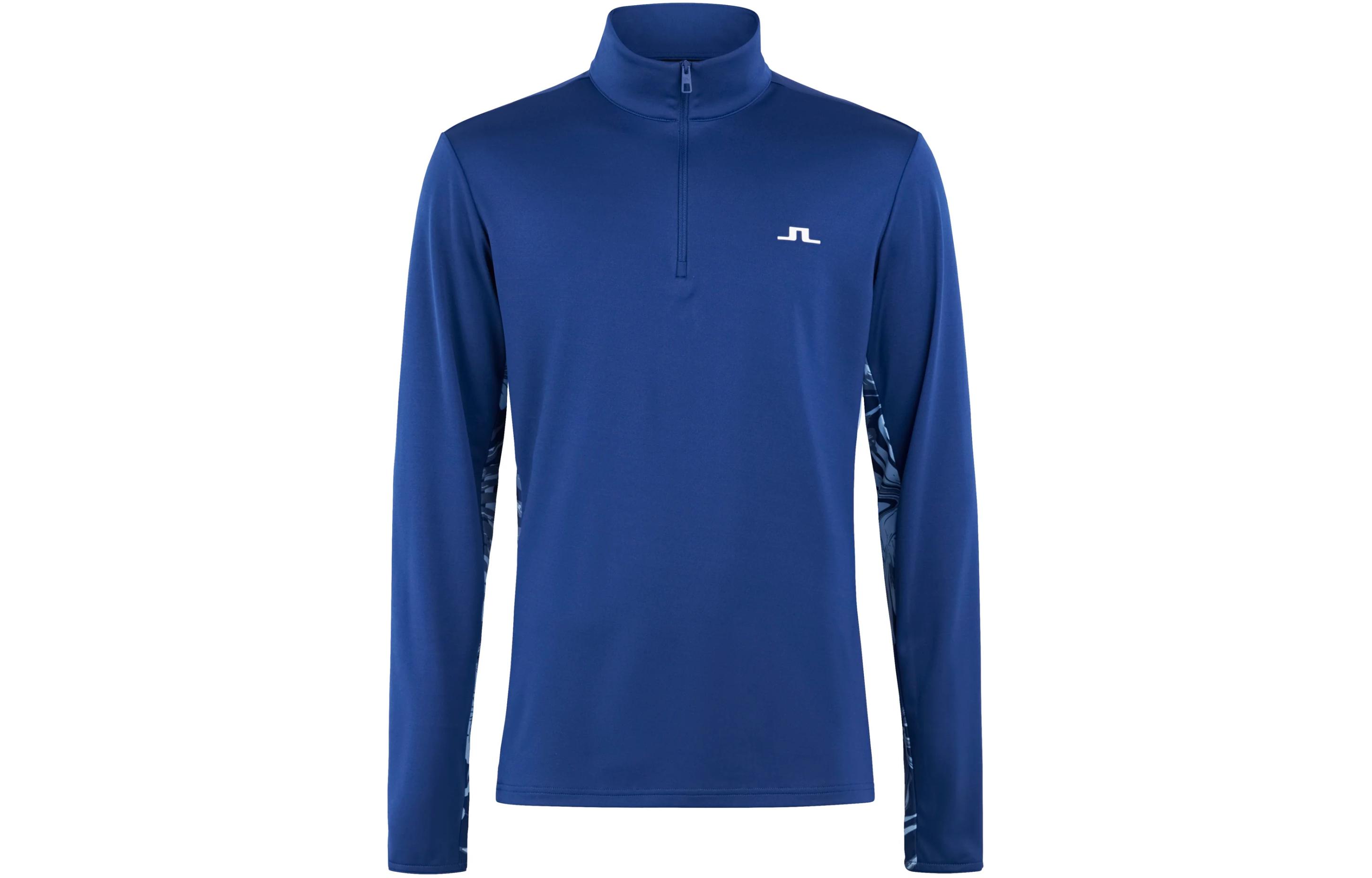J.Lindeberg Emanuel Mid Layer Logo Print Zip-Up Sweatshirt Men Blue GMJS07416-O337