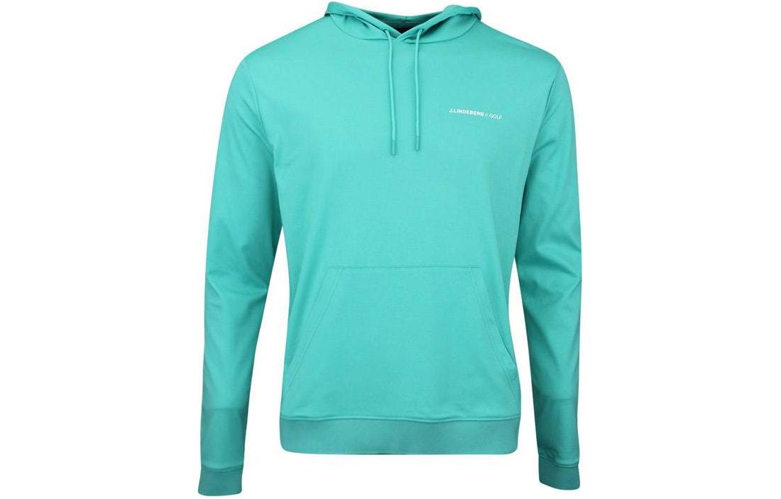J.Lindeberg Green Logo Print Hoodie with Long Sleeves GMJS08401-M158
