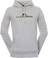 J.Lindeberg Grey Pullover Hoodie with Letter Logo Design AMJS09055-U199 J.Lindeberg Grey Pullover Hoodie with Letter Logo Design AMJS09055-U199