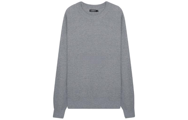 J.Lindeberg Grey Solid Crewneck Pullover Sweatshirt FMKW07758-U199