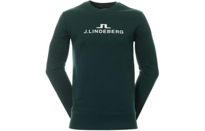 J.Lindeberg Letter Print Crewneck Long Sleeve Sweatshirt Green (). AMJS09054-M374