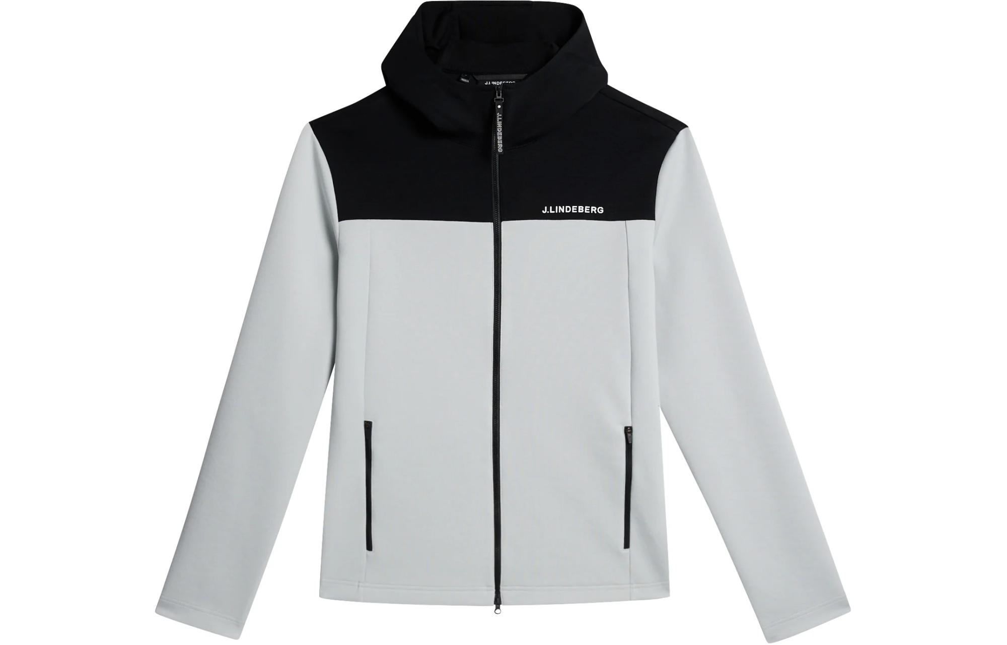 J.Lindeberg Light Grey Melange Hooded Zip Jacket AMJS09081-U199
