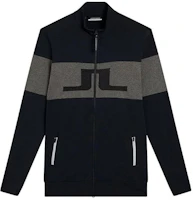 J.Lindeberg Logo Jacquard High-Neck Zip Jacket Black AMJS09286-9999 J.Lindeberg Logo Jacquard High-Neck Zip Jacket Black AMJS09286-9999