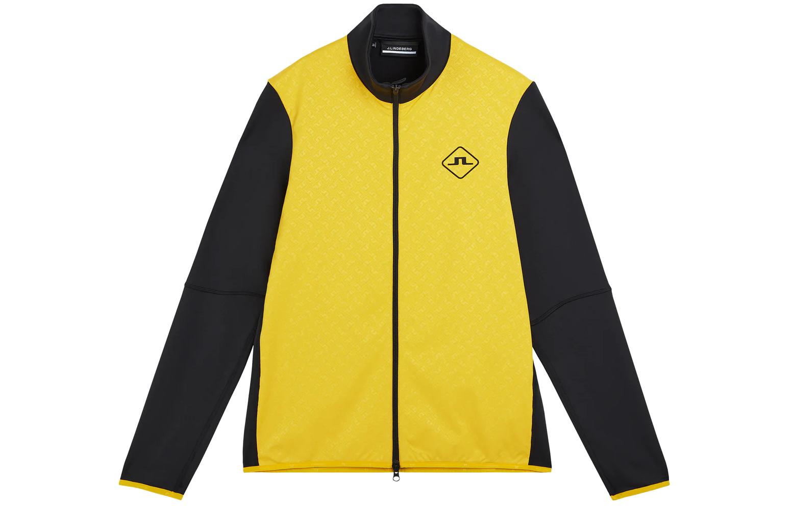 J.Lindeberg Logo Print Colorblock Jacket Yellow Long Sleeve AMJS06958-K099