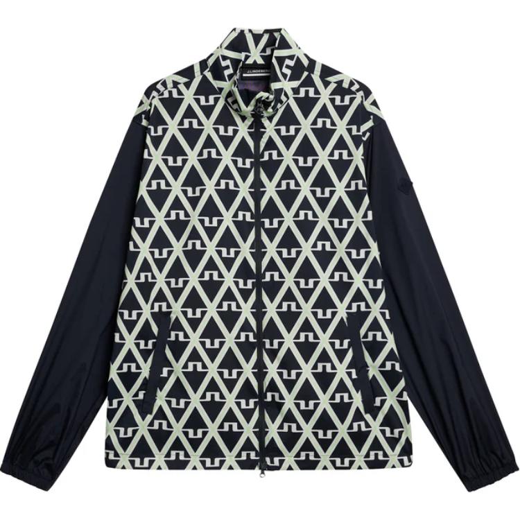 J.Lindeberg Multicolor Logo Print Contrast Stand Collar Jacket GMOW09471-O500