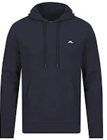 J.Lindeberg Navy Blue Hoodie with Logo Print and Slim Fit Design. FMJS05462-6855 J.Lindeberg Navy Blue Hoodie with Logo Print and Slim Fit Design. FMJS05462-6855