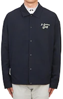 J.Lindeberg Navy Blue Letter Print Collared Button-Down Jacket GMOW09472-6855 J.Lindeberg Navy Blue Letter Print Collared Button-Down Jacket GMOW09472-6855