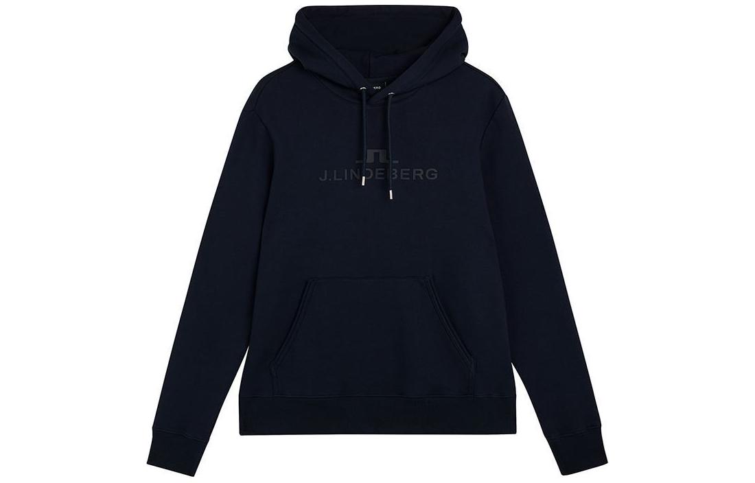 J.Lindeberg Navy Blue Letter Print Hoodie AMJS06697-6855