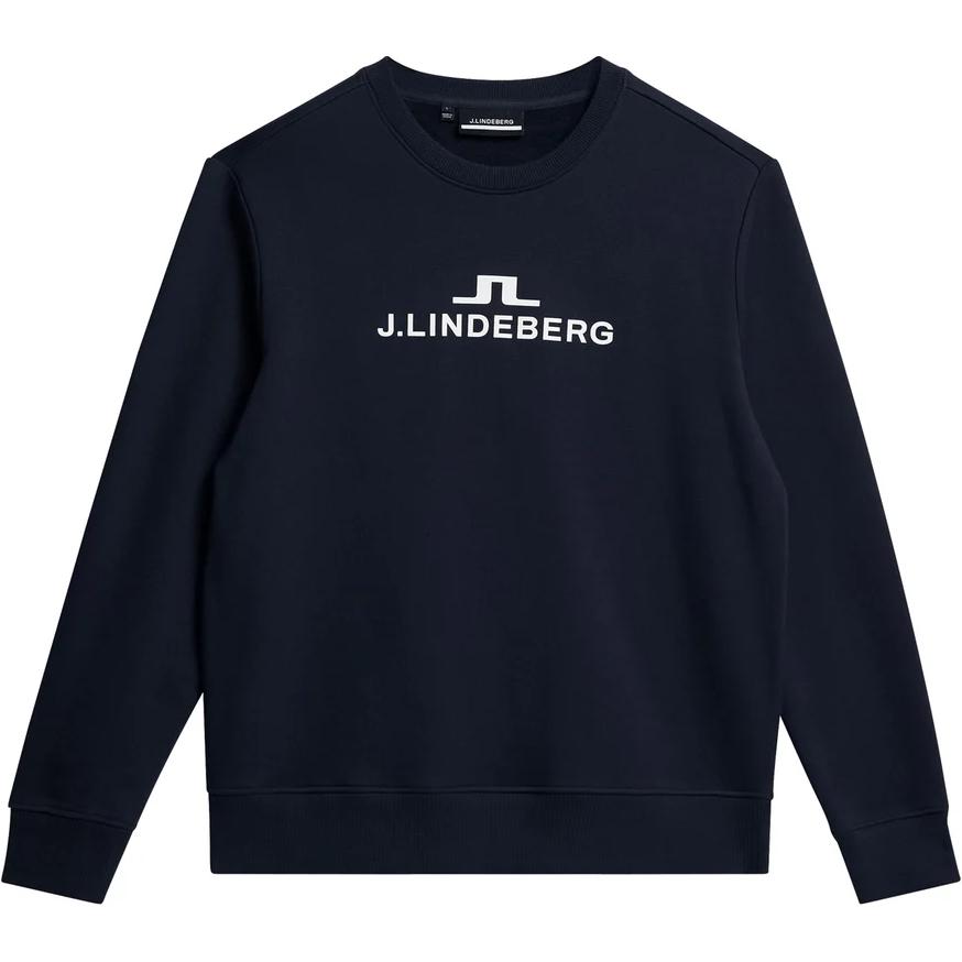 J.Lindeberg Navy Blue Logo Print Crewneck Pullover Sweatshirt AMJS08922-6855