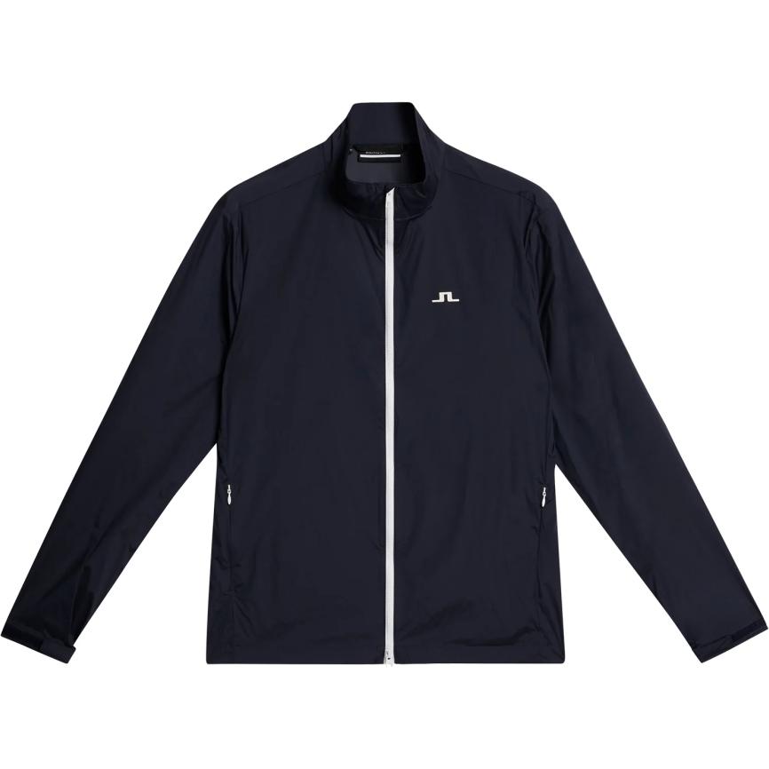 J.Lindeberg Navy Blue Solid Stand-Collar Logo Long-Sleeve Jacket GMOW09450-6855