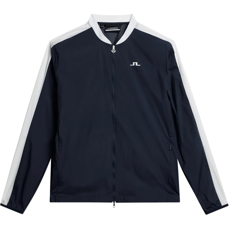 J.Lindeberg Navy Blue Zip-Up Long Sleeve Jacket with Stand Collar GMOW10336-6855