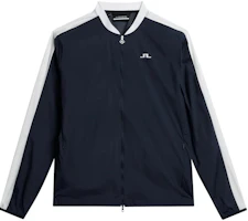 J.Lindeberg Navy Blue Zip-Up Long Sleeve Jacket with Stand Collar GMOW10336-6855 J.Lindeberg Navy Blue Zip-Up Long Sleeve Jacket with Stand Collar GMOW10336-6855