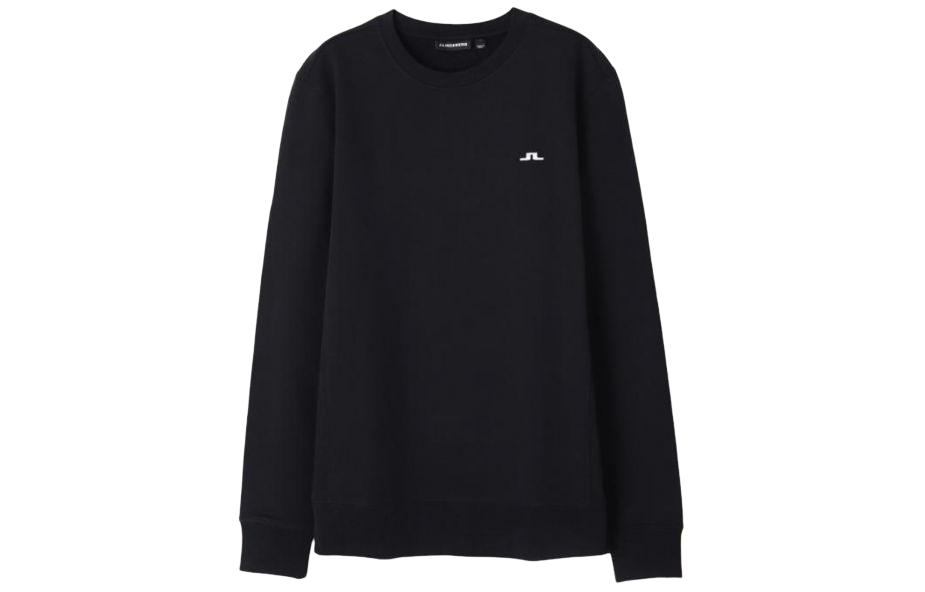 J.Lindeberg Oversized Solid Color Crewneck Long Sleeve Sweatshirt Black FMJS054619999
