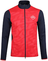 J.Lindeberg Red Slim-Fit Logo Print Zip-Up Jacket with Stand Collar AMJS06958-G131 J.Lindeberg Red Slim-Fit Logo Print Zip-Up Jacket with Stand Collar AMJS06958-G131