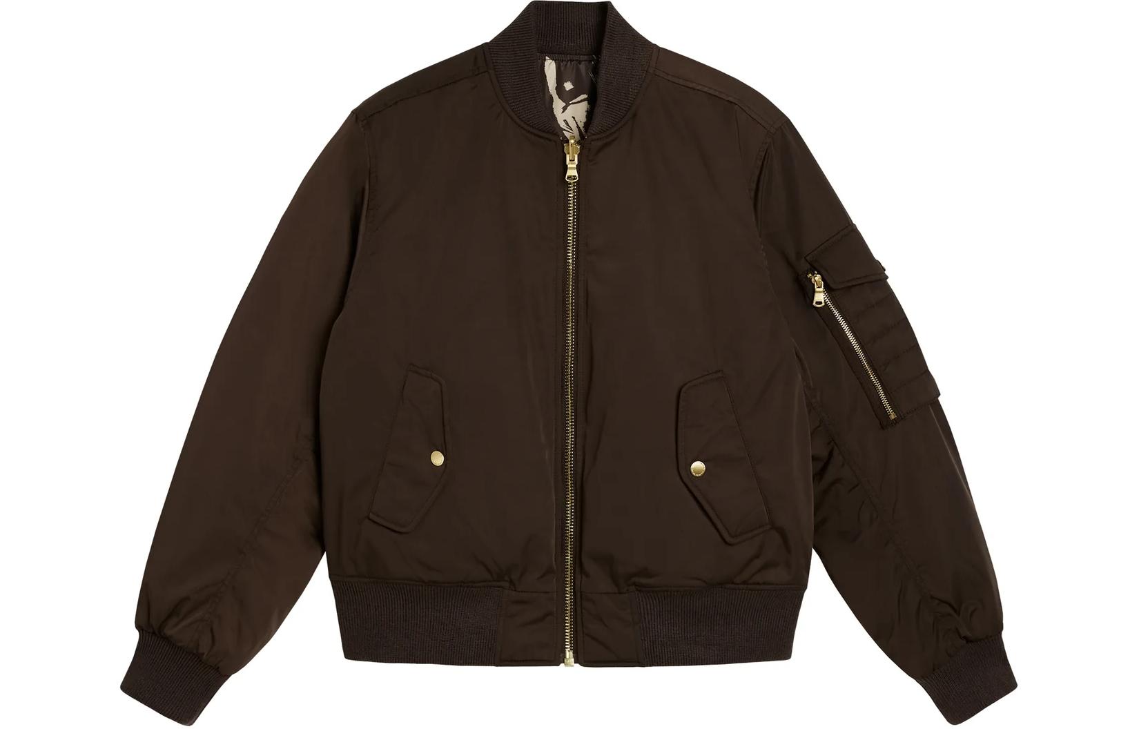 J.Lindeberg Reversible Zip-Up Long-Sleeve Jacket Brown FMOW08652-W020