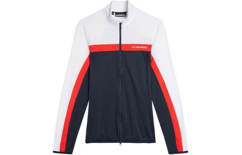 J.Lindeberg Slim Fit Colorblock Stand Collar Jacket - White. AMJS07968-6855