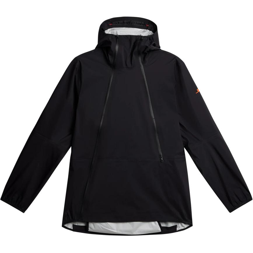 J.Lindeberg Solid Black Double-Zip Hoodie Jacket for Men AMOW09489-9999