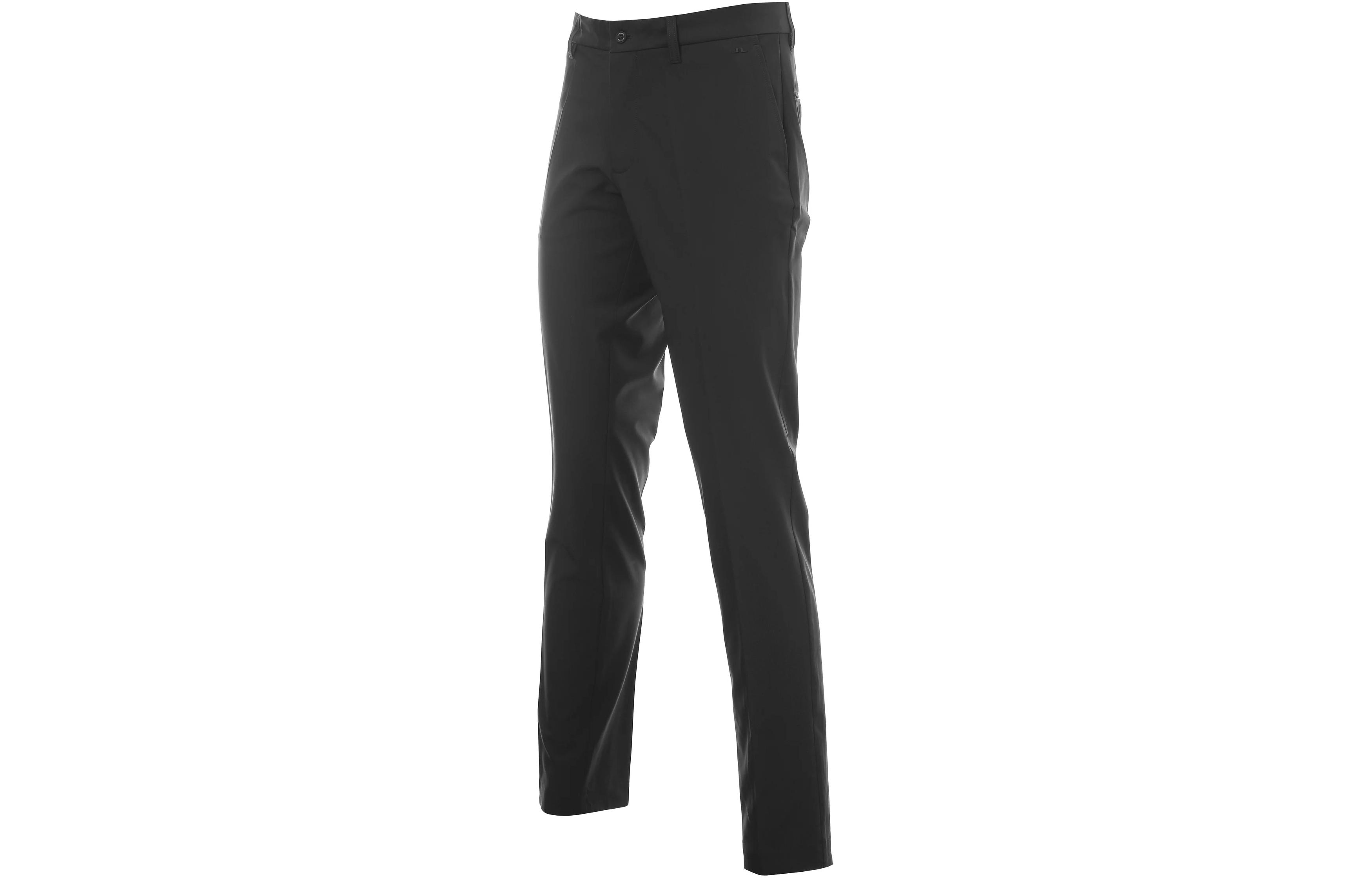 J.Lindeberg Solid Black Mid-Rise Straight Casual Pants GMPA06346-9999