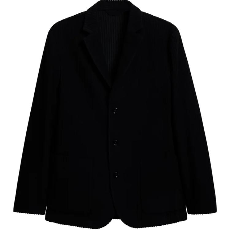 J.Lindeberg Solid Black Single-Breasted Long-Sleeve Jacket FMTA10064-9999