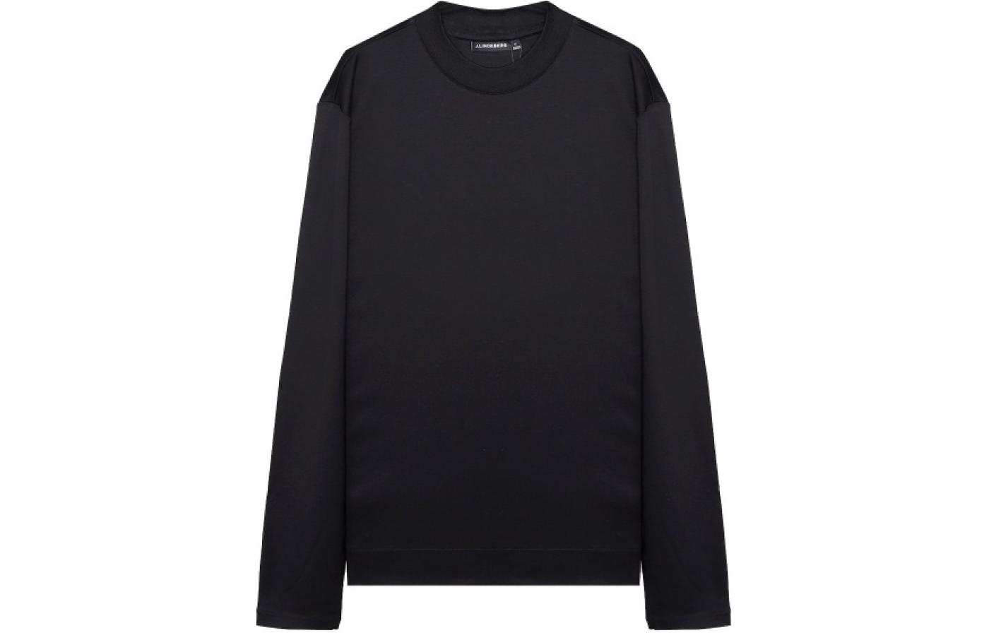 J.Lindeberg Solid Color Crewneck Pullover Sweatshirt Black FMJT06552-9999