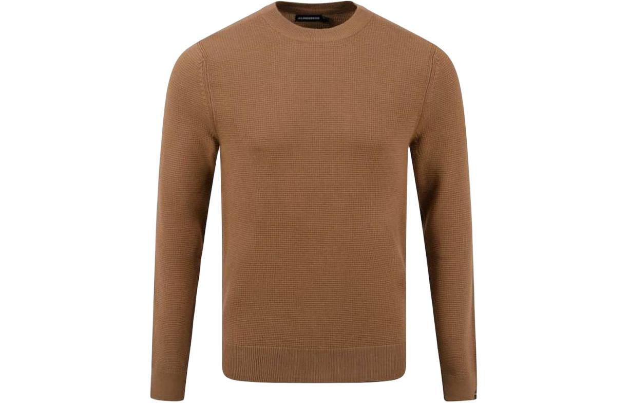 J.Lindeberg Solid Color Crewneck Sweatshirt CAMEL FMKW07359-E144