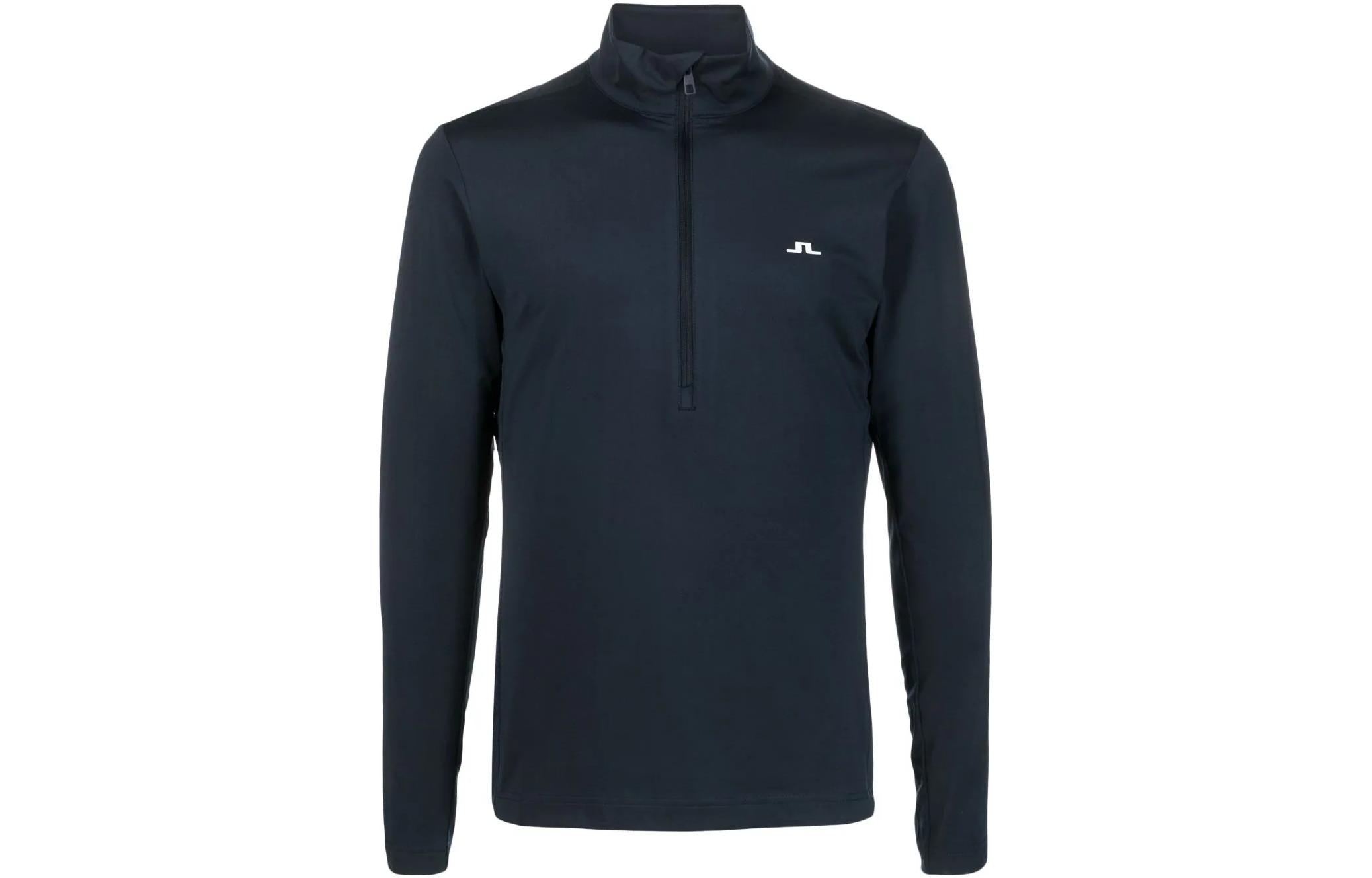 J.Lindeberg Solid Color Stand Collar Pullover Sweatshirt BLACK GMJS06340