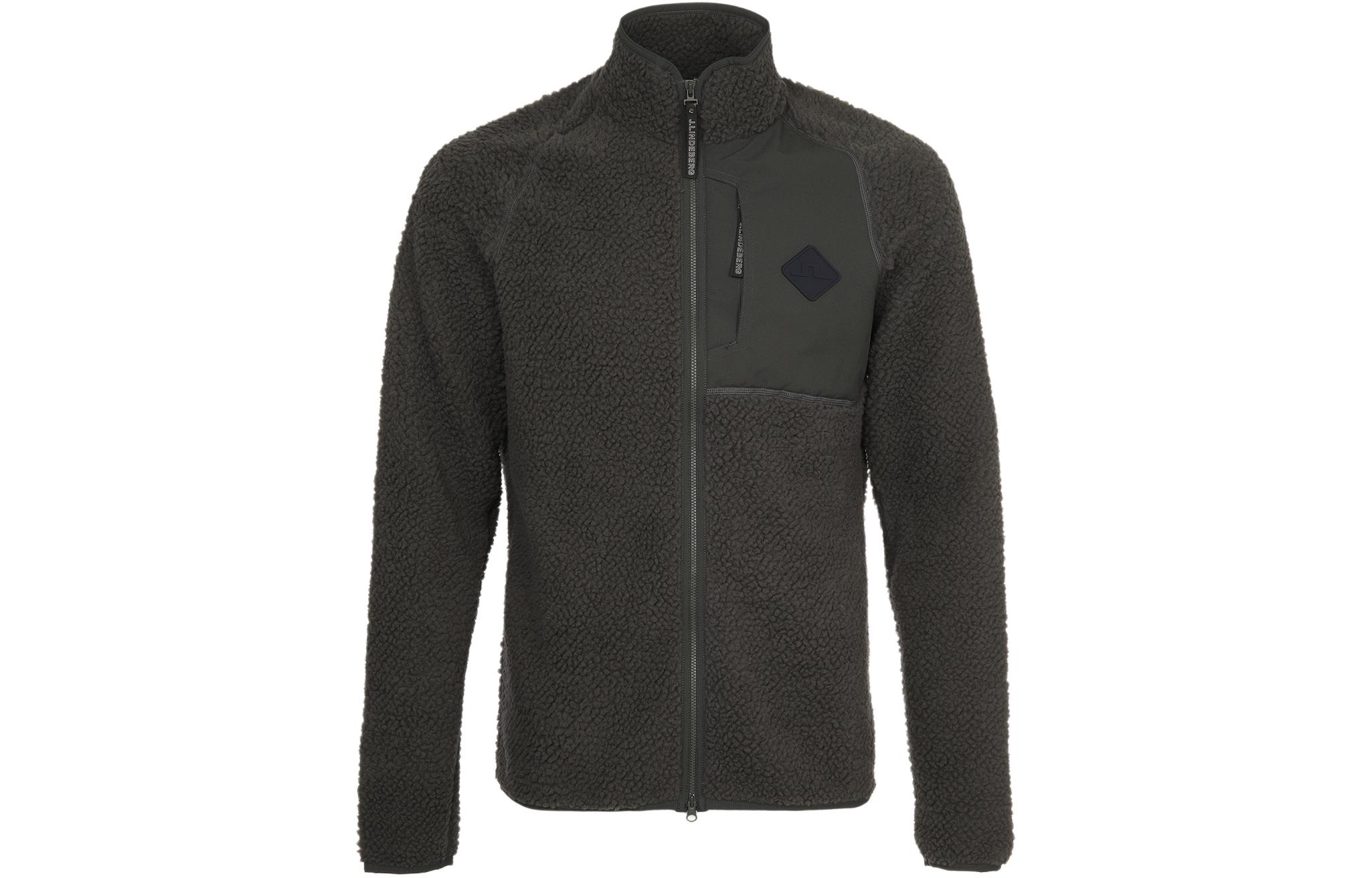 J.Lindeberg Solid Color Zip-Up Jacket Volcano Gray AMJS06984-U221