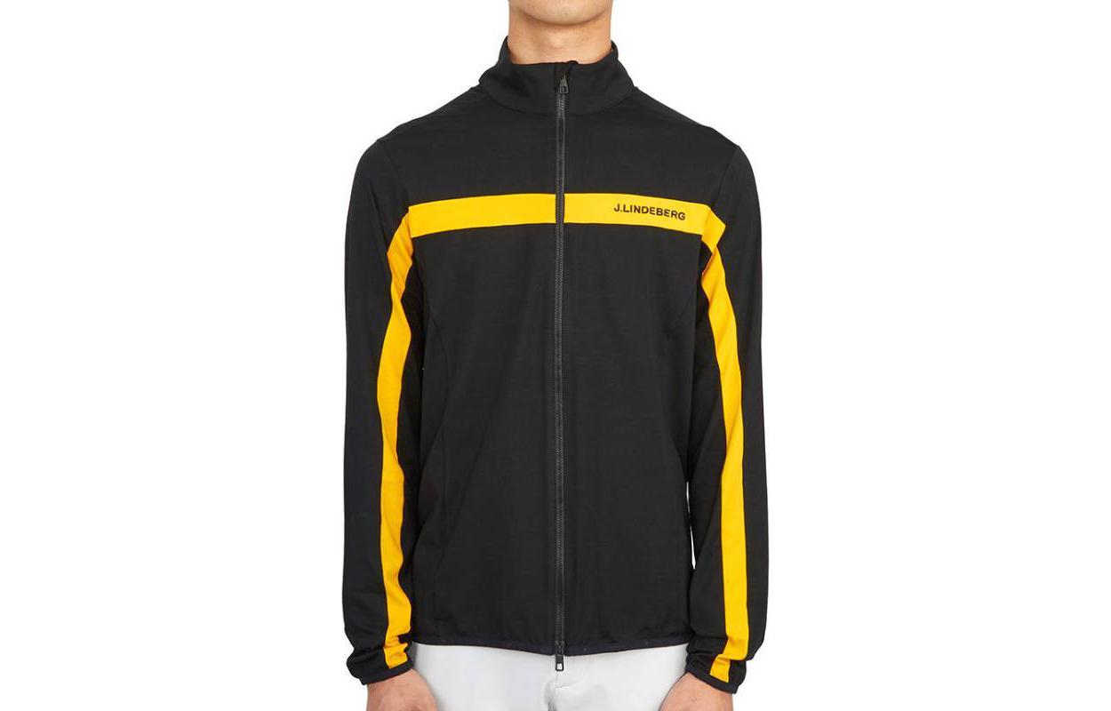 J.Lindeberg Solid Color Zip-Up Slim Fit Jacket - Black AMJS06691-K099