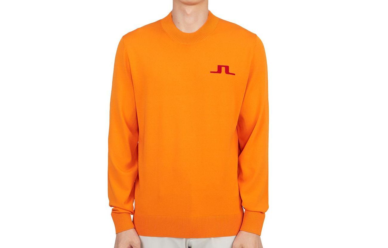 J.Lindeberg Solid Crewneck Slim Fit Long Sleeve Sweatshirt Orange AMKW08142-I068