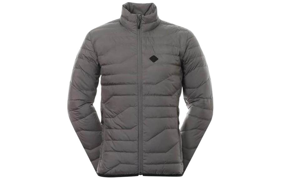 J.Lindeberg Solid Gray Zip-Up Stand Collar Long Sleeve Jacket AMOW06671-U133