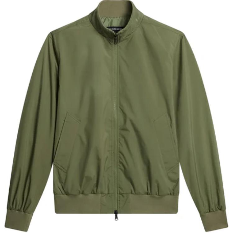 J.Lindeberg Solid Olive Green Zip-Up Jacket FMOW10258-M311