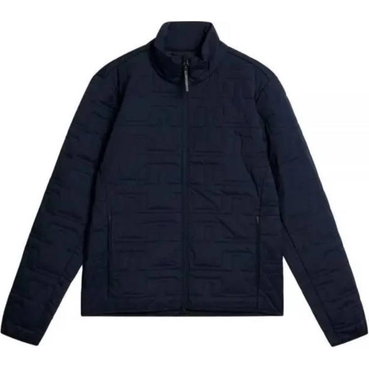 J.Lindeberg Solid Zip-Up High Collar Jacket Deep Navy Blue AMOW09994-6855