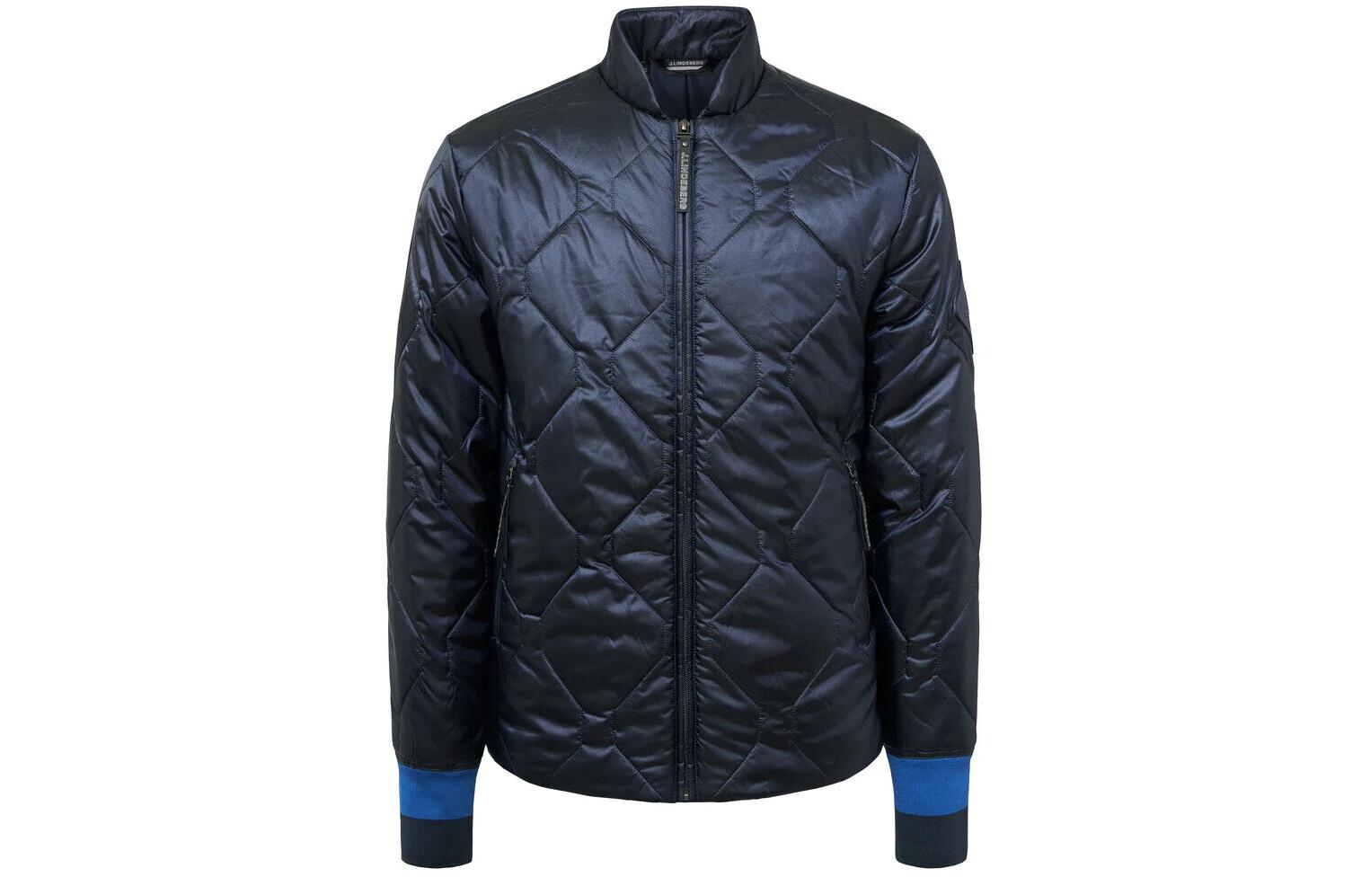 J.Lindeberg Solid Zip-Up Long-Sleeve Jacket Deep Blue AMOW06260-6855