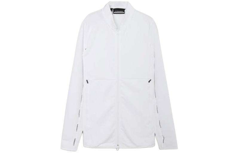 J.Lindeberg White Collared Long-Sleeve Plain Jacket GMJS05615-0000