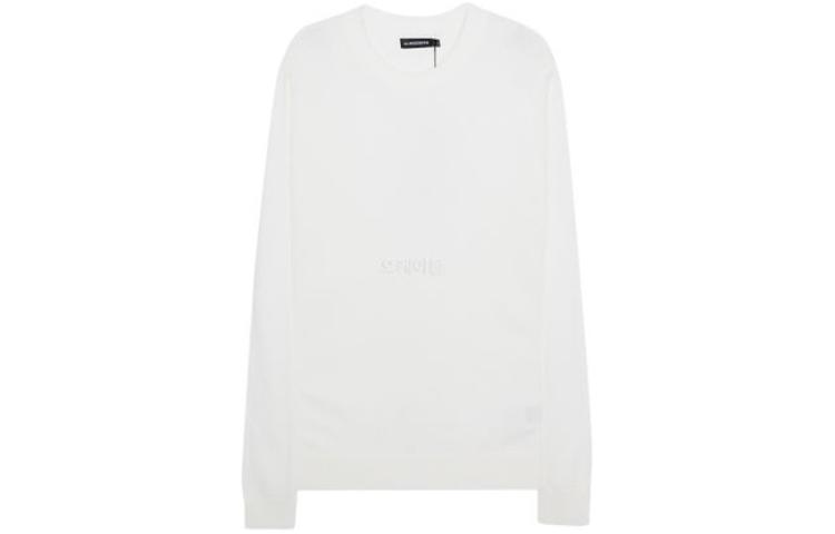 J.Lindeberg White Crewneck Pullover Sweatshirt with Vertical Hem. FMKW07359-A003