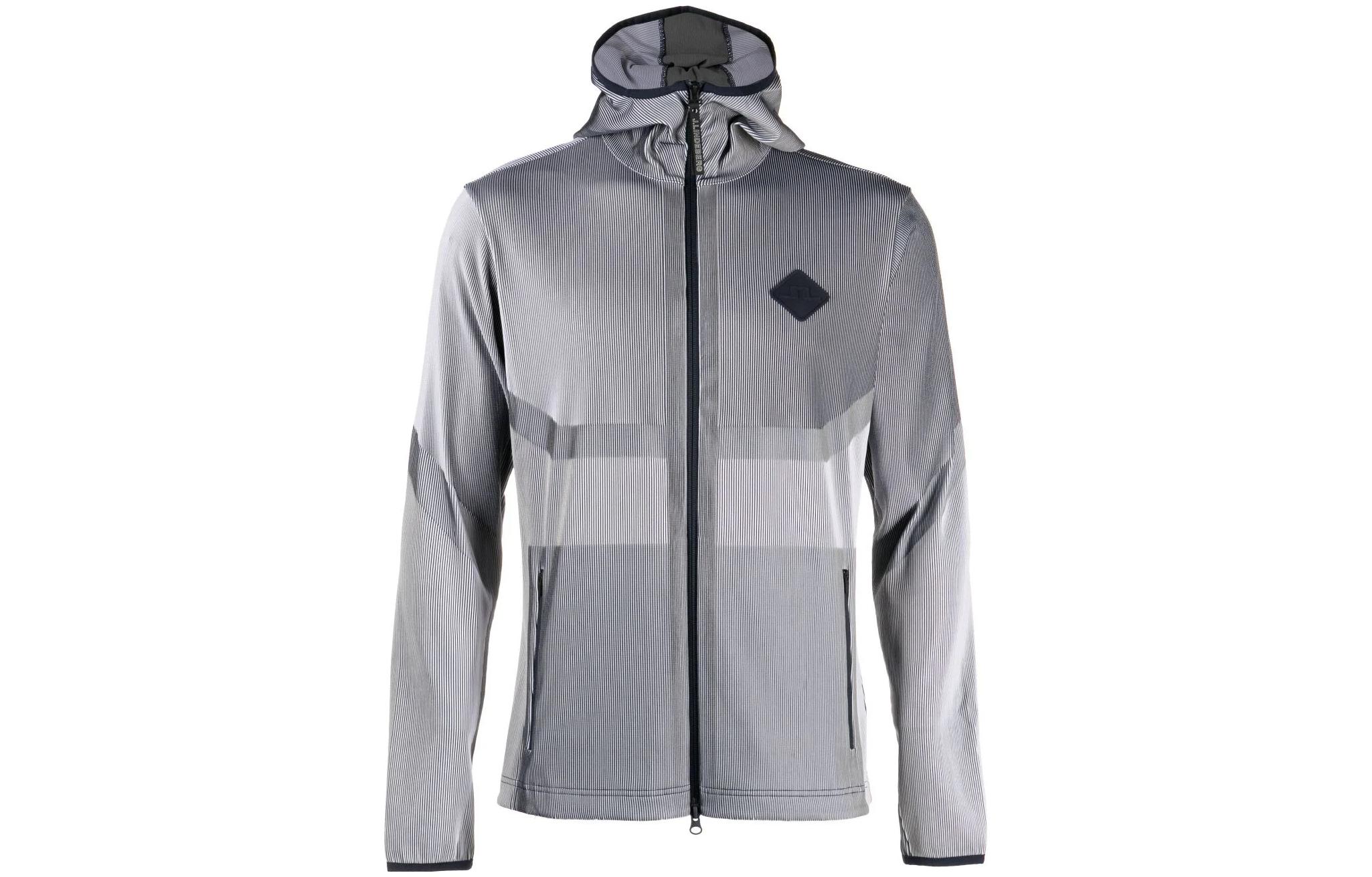 J.Lindeberg White Jacquard Slim-Fit Knit Hoodie Jacket AMJS07867