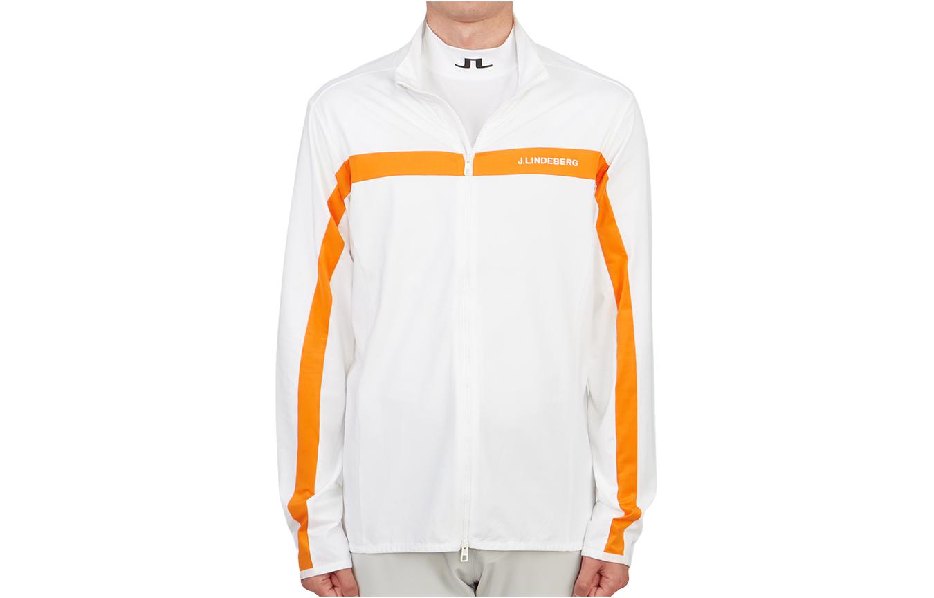 J.Lindeberg White Solid Zip-Up Stand Collar Jacket AMJS079680000