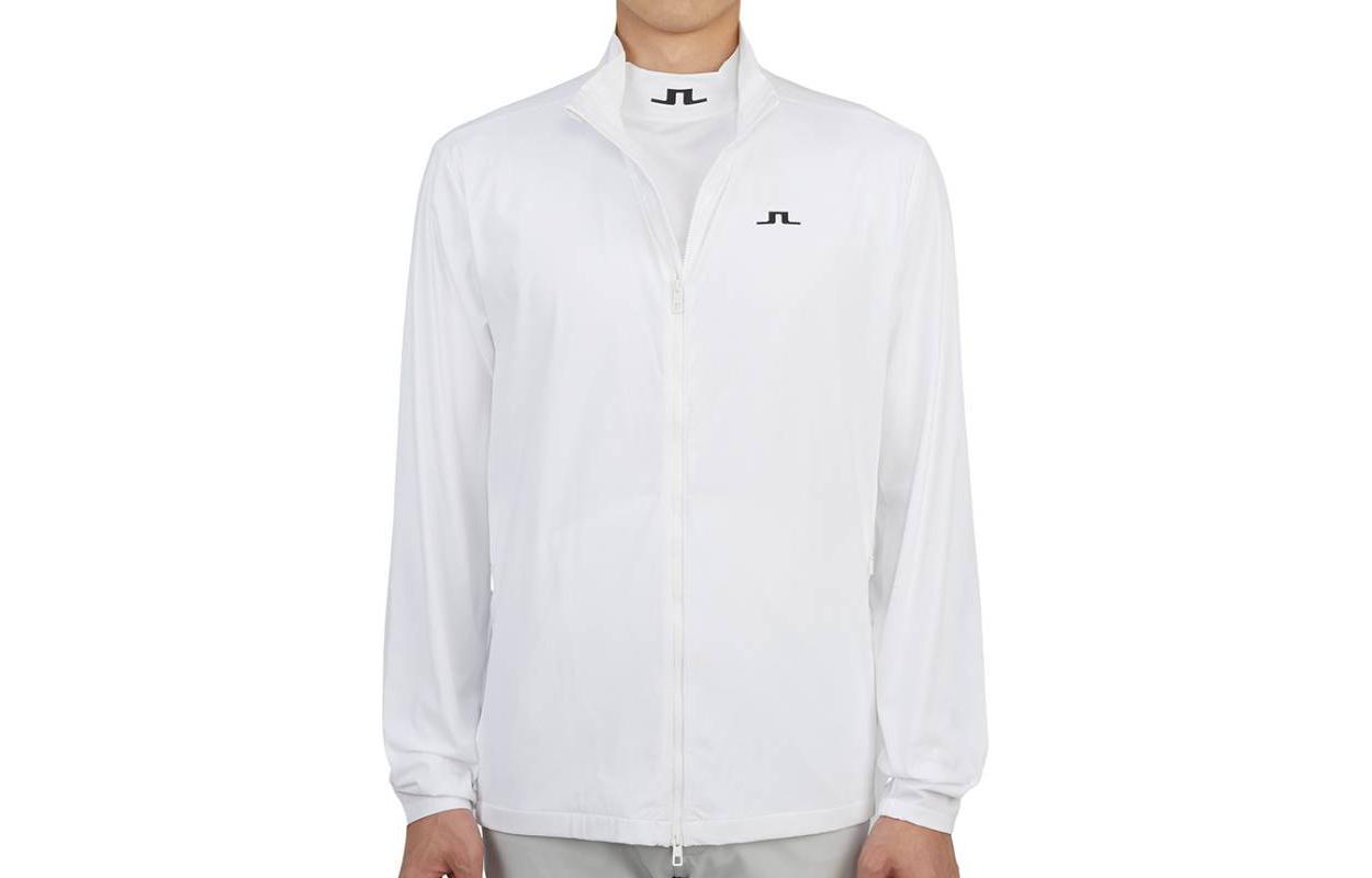 J.Lindeberg White Stand Collar Zip-Up Jacket GMOW06812-0000