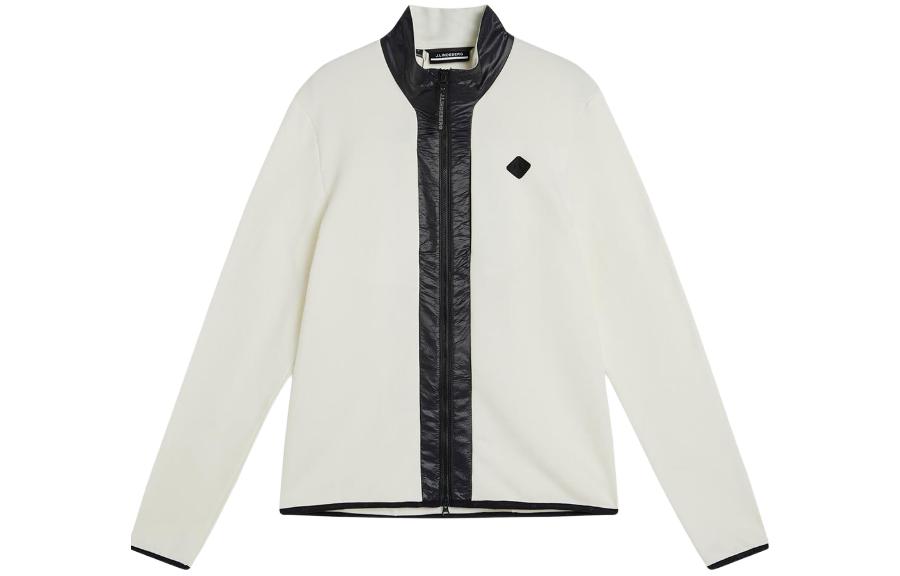 J.Lindeberg White Stand Collar Zip-Up Long Sleeve Jacket AMJS09105-0000