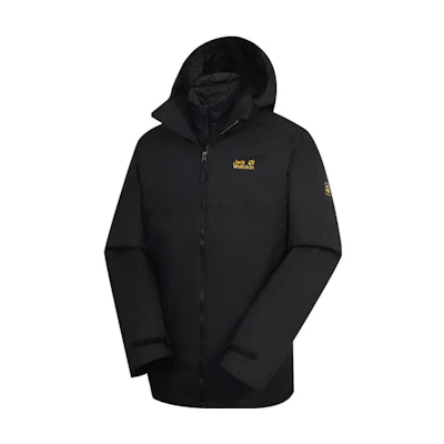 Jack Wolfskin 3-in-1 Jacket with Logo Print and Thick Goose Down Insulation 5119612
