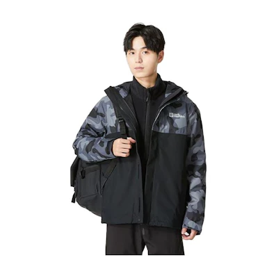 Jack Wolfskin 3-in-1 Waterproof Windproof Fleece Lined Jacket. 5121312