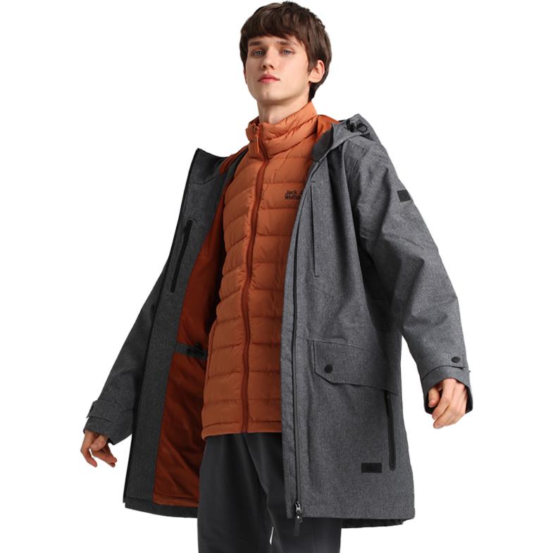 Jack Wolfskin  3-in-1 Zipper Hooded Mid-Length Coat Black Gray. 5120211 圖 3