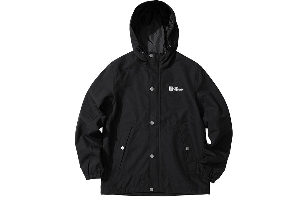 Jack Wolfskin Black Outdoor Logo Print Zip Hoodie Jacket 5321172-6000 圖 2