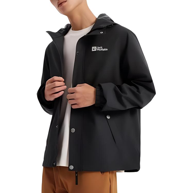 Jack Wolfskin Black Outdoor Logo Print Zip Hoodie Jacket 5321172-6000 圖 4