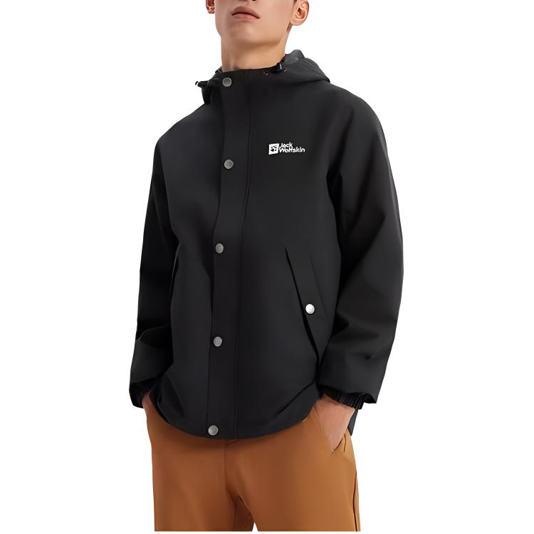 Jack Wolfskin Black Outdoor Logo Print Zip Hoodie Jacket 5321172-6000 圖 5