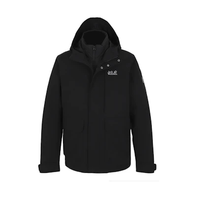 Jack Wolfskin Black Waterproof Down Hooded Outdoor Jacket 5121331