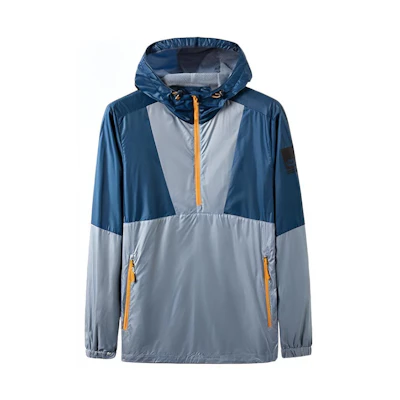 Jack Wolfskin Colorblock Waterproof Windbreaker Hoodie - Starry Blue 1306971