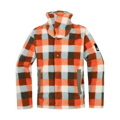 Jack Wolfskin Outdoor Plaid Collared Fleece Jacket Unisex Vintage Style 5722071