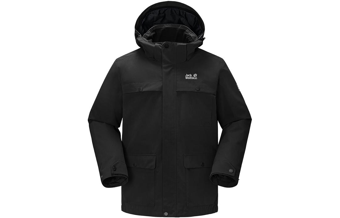 Jack Wolfskin Solid Color 3-in-1 Goose Down Hooded Jacket 5120192